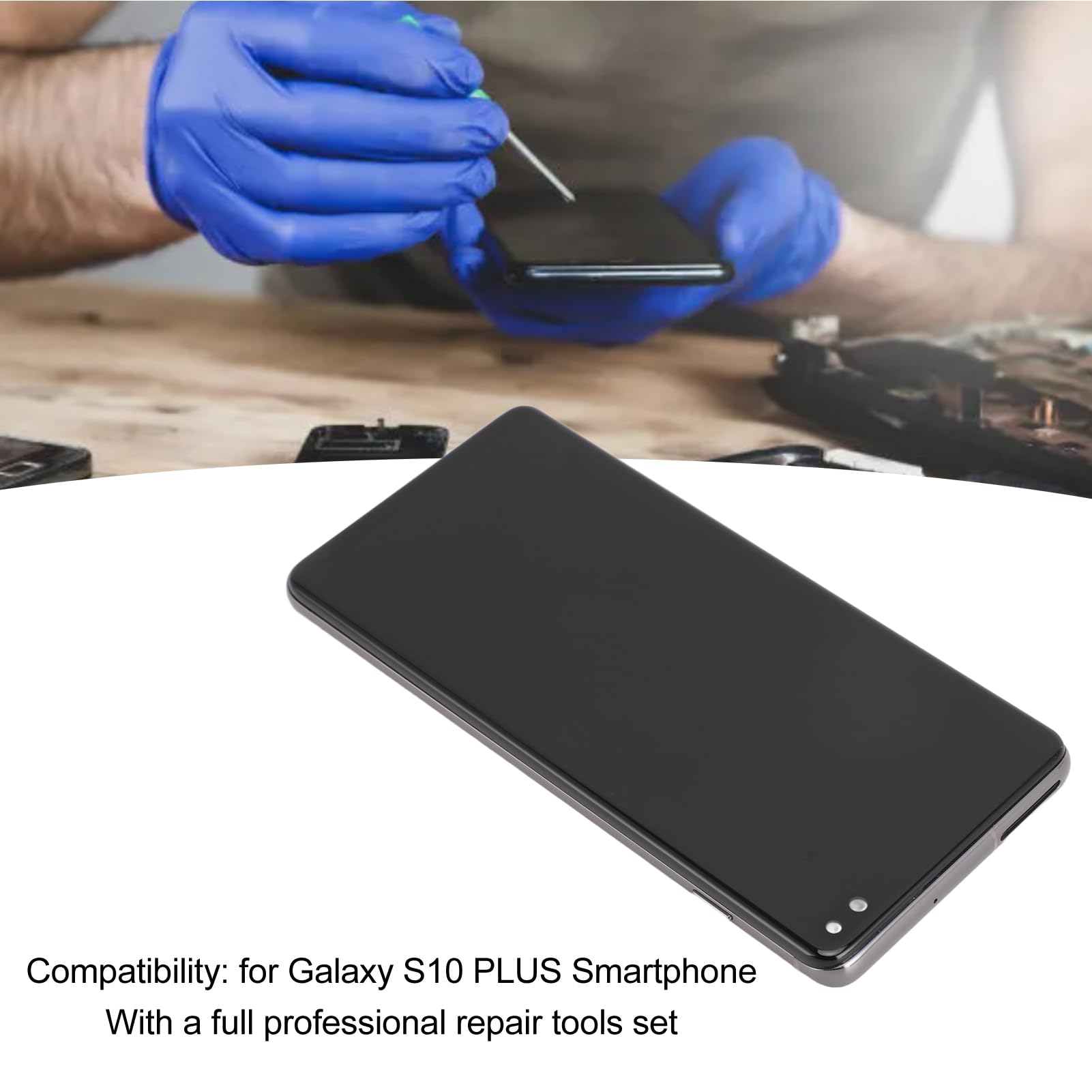 Yoidesu Galaxy S10 Plus Screen Replacement - LCD Display Digitizer Full Assembly with Frame, Easy Installation, Repair Tools Included